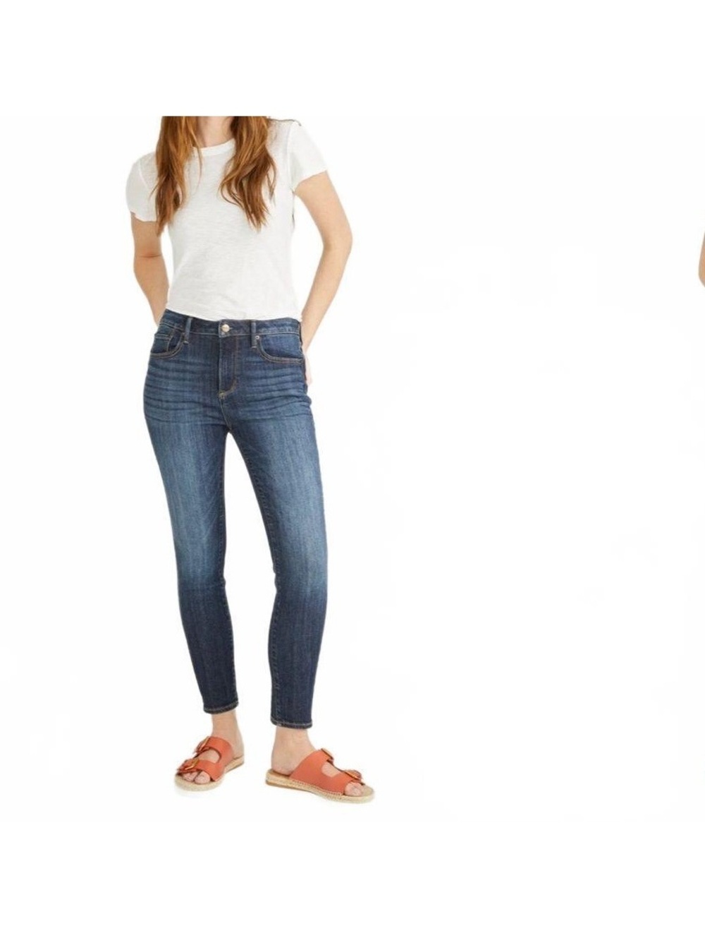 DRIFTWOOD Jackie High Rise Skinny Raw Hem Denim 5 pocket Jeans 25  2 4 stretch
